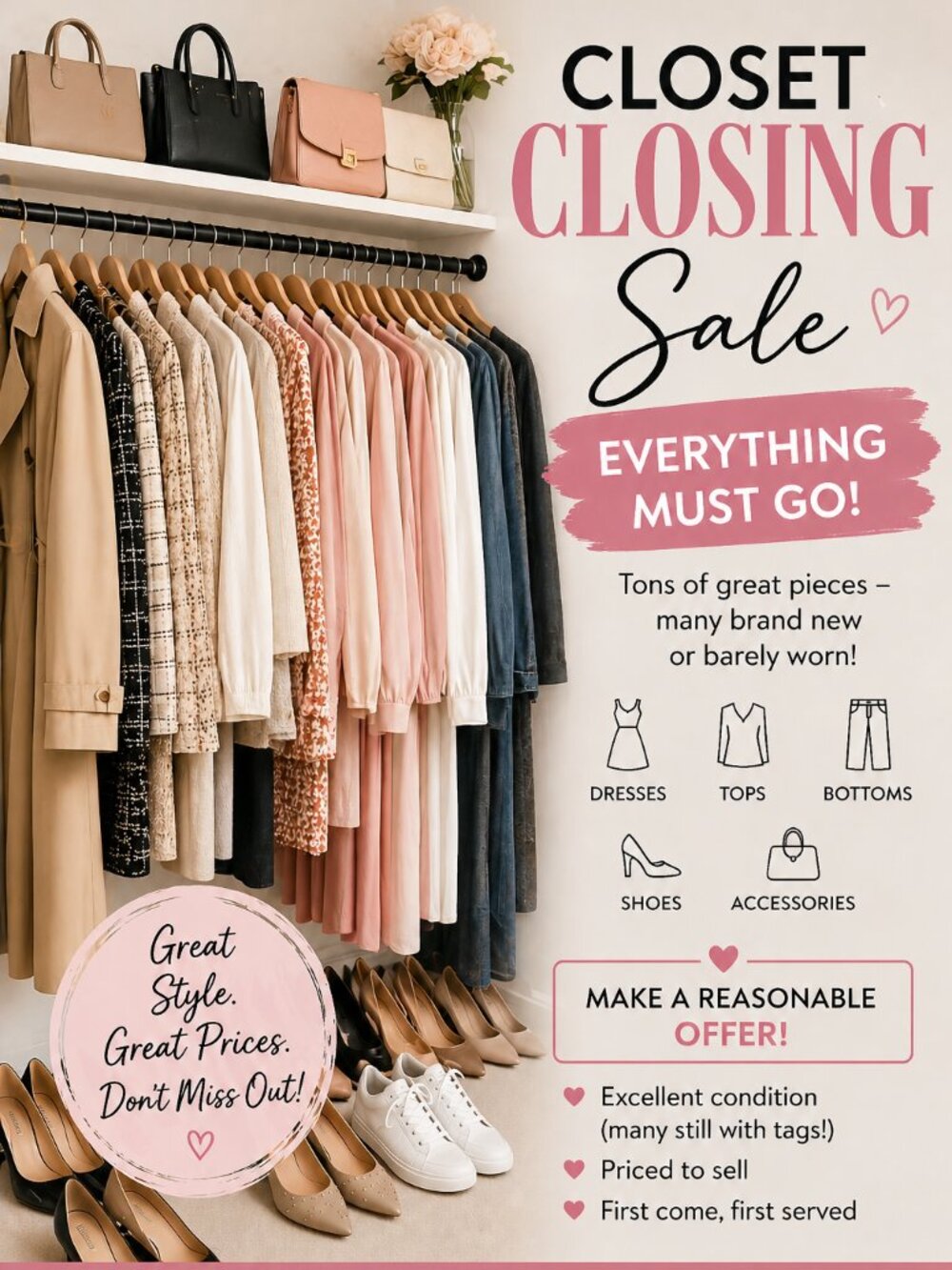 🔥 Closet Closing Sale – Everything Must Go! 🔥 Brand new + barely worn pieces